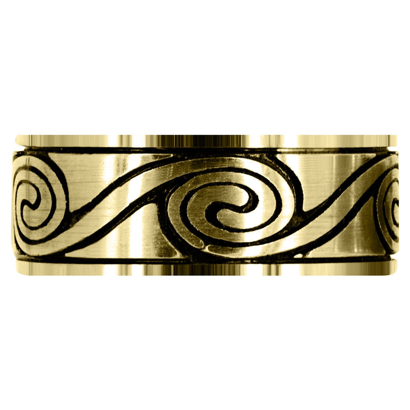 Yellow Gold Celtic Unique Mens Wedding Band | High Polish Finish (Maverick)
