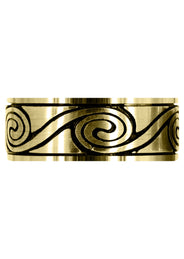 Yellow Gold Celtic Unique Mens Wedding Band | High Polish Finish (Maverick)