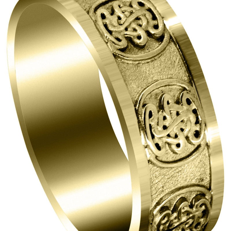 Yellow Gold Celtic Mens Wedding Band | High Polish Finish (Karter)