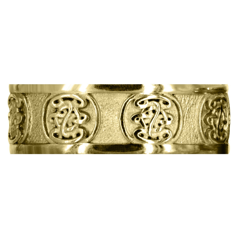 Yellow Gold Celtic Mens Wedding Band | High Polish Finish (Karter)