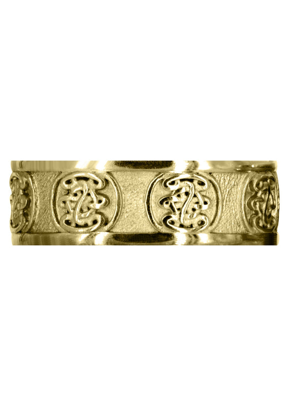 Yellow Gold Celtic Mens Wedding Band | High Polish Finish (Karter)