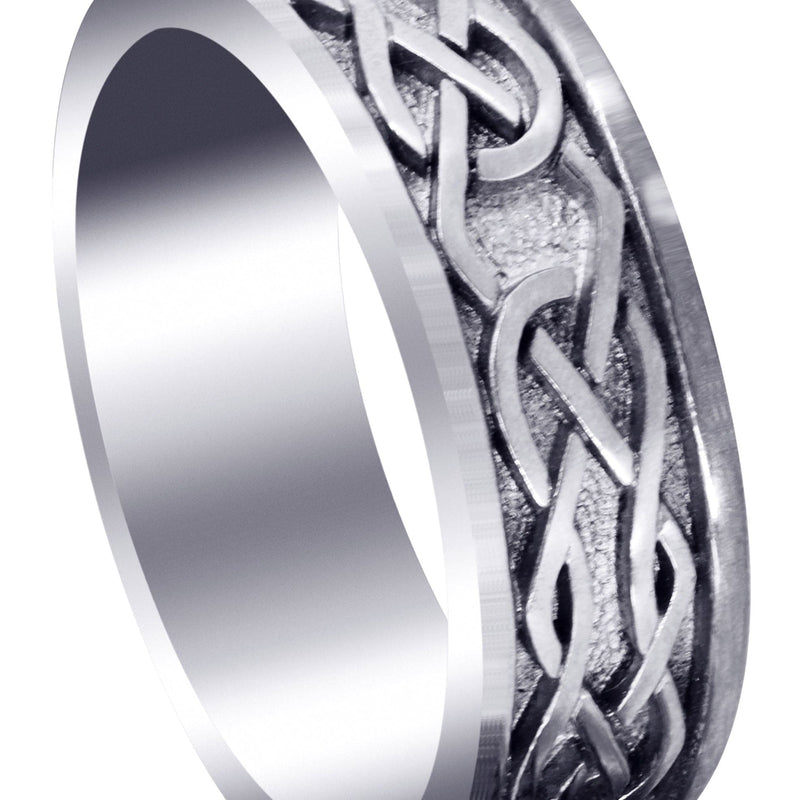 Celtic Mens Wedding Band | High Polish Finish (Jase)