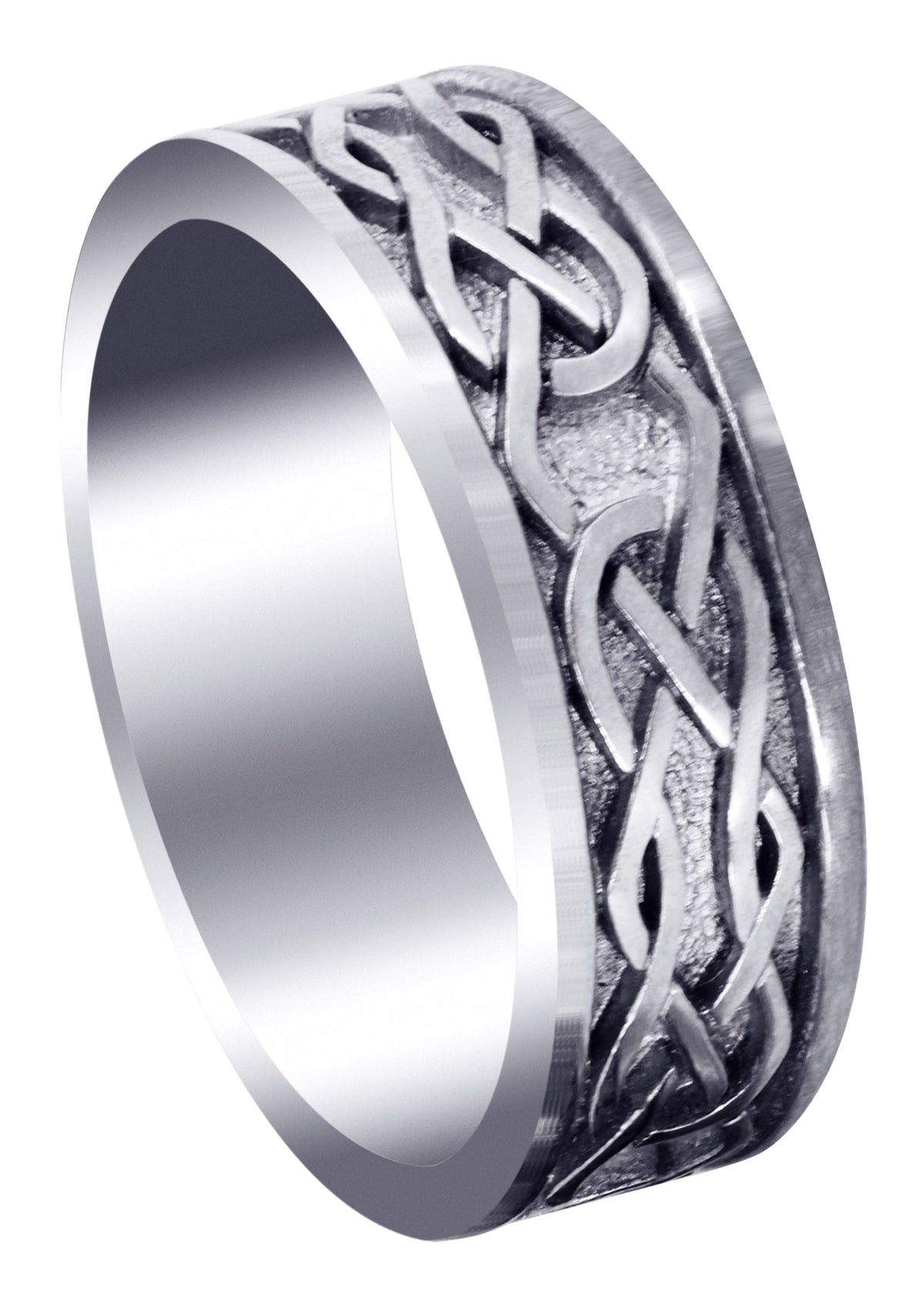Celtic Mens Wedding Band | High Polish Finish (Jase)