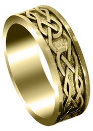 Yellow Gold Celtic Mens Wedding Band | High Polish Finish (Jase)