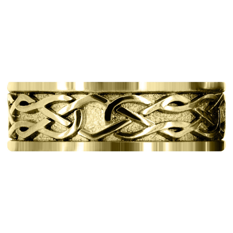 Yellow Gold Celtic Mens Wedding Band | High Polish Finish (Jase)