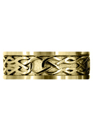 Yellow Gold Celtic Mens Wedding Band | High Polish Finish (Jase)