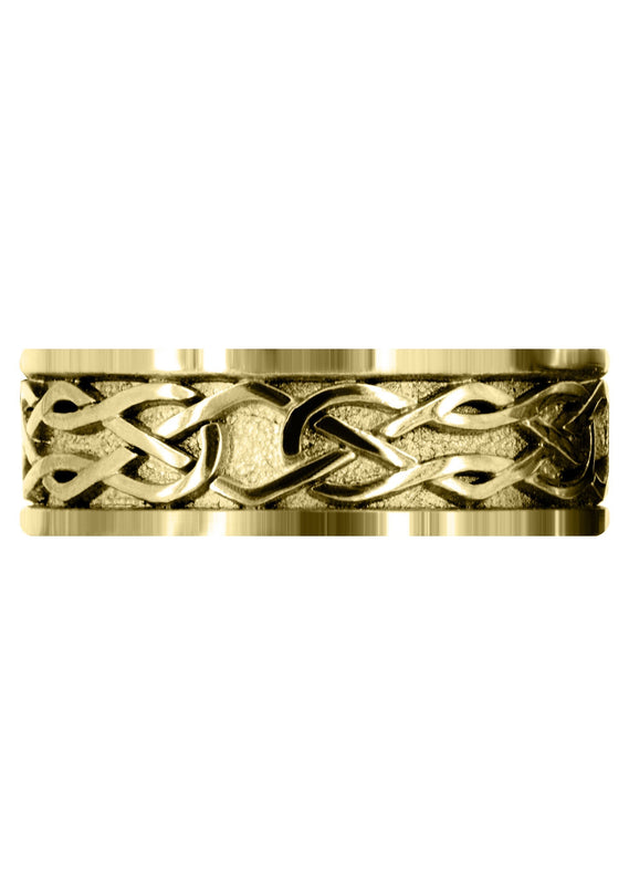 Yellow Gold Celtic Mens Wedding Band | High Polish Finish (Jase)