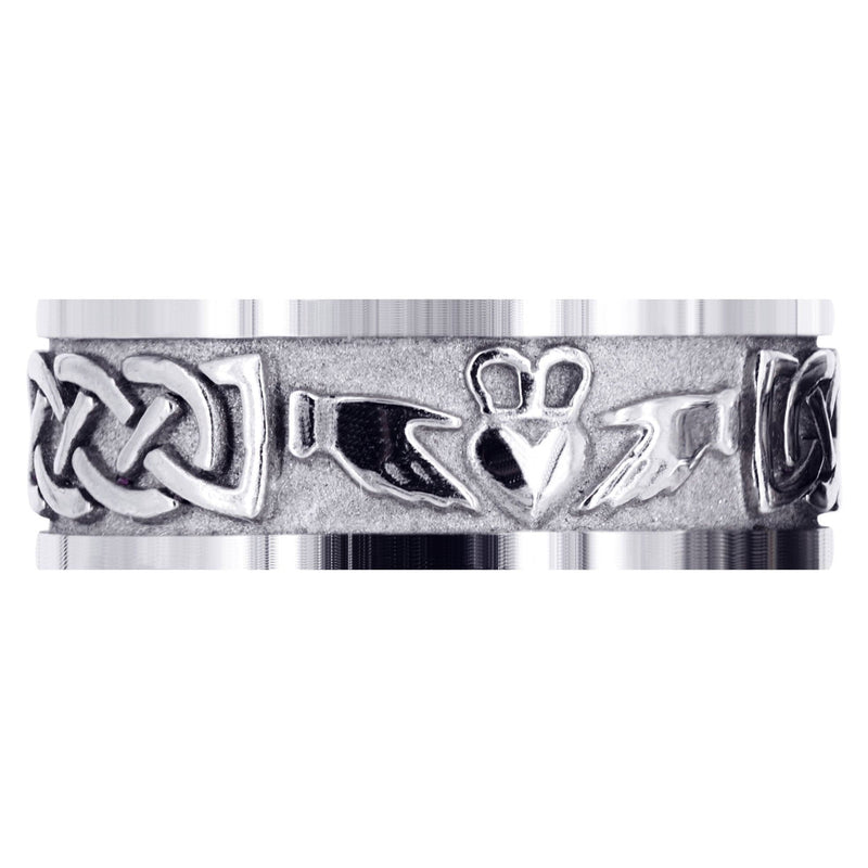 Celtic Mens Wedding Band | Satin / High Polish Finish (Oscar)