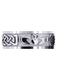 Celtic Mens Wedding Band | Satin / High Polish Finish (Oscar)