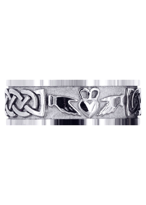 Celtic Mens Wedding Band | Satin / High Polish Finish (Oscar)