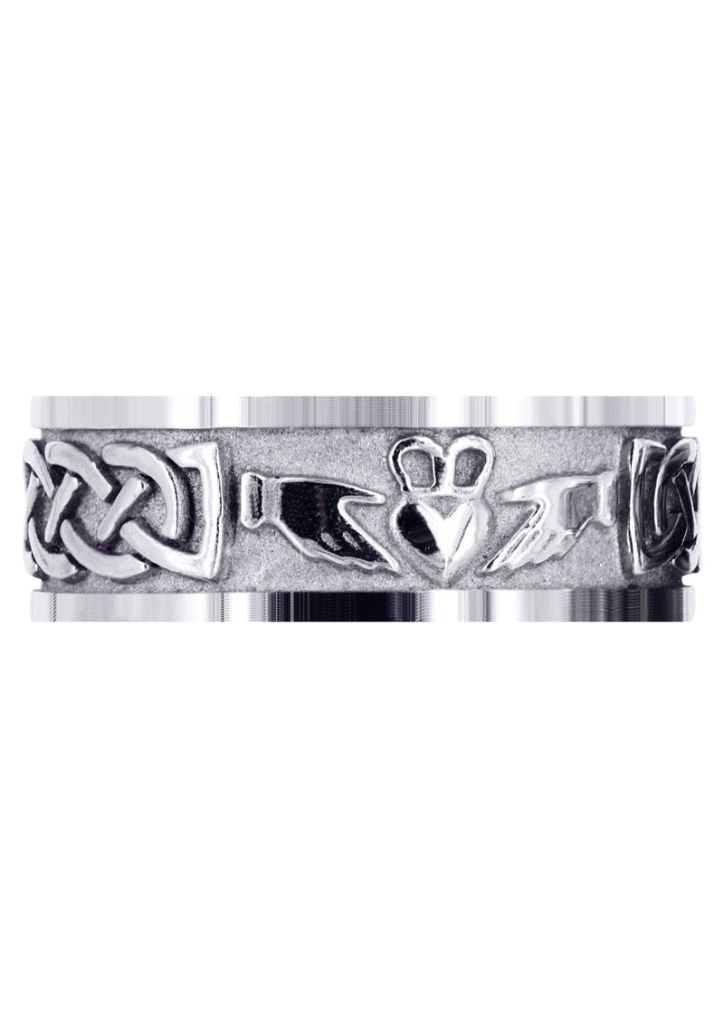 Celtic Mens Wedding Band | Satin / High Polish Finish (Oscar)