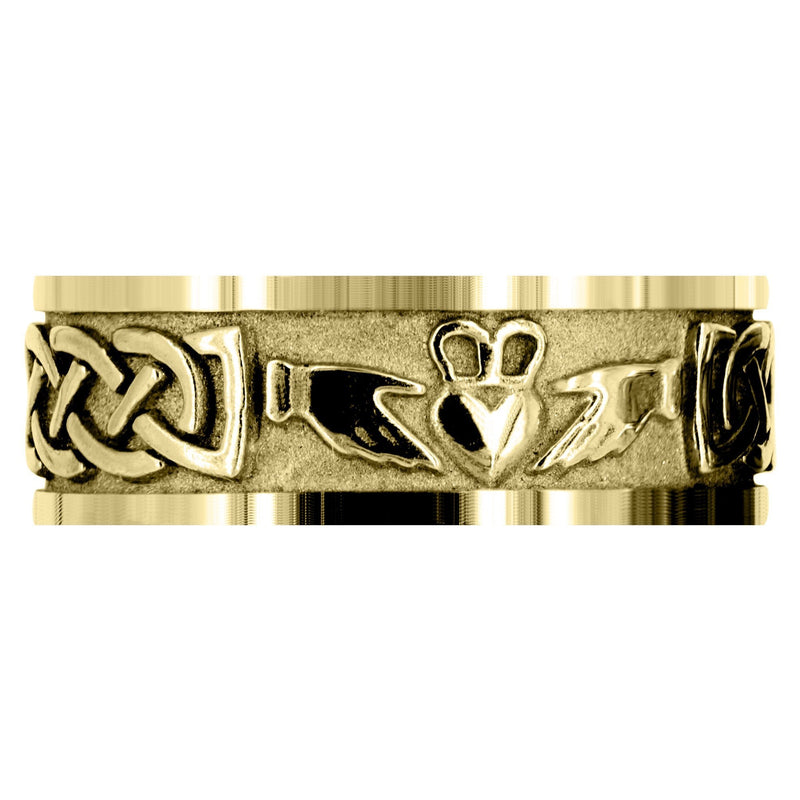 Yellow Gold Celtic Mens Wedding Band | Satin / High Polish Finish (Oscar)