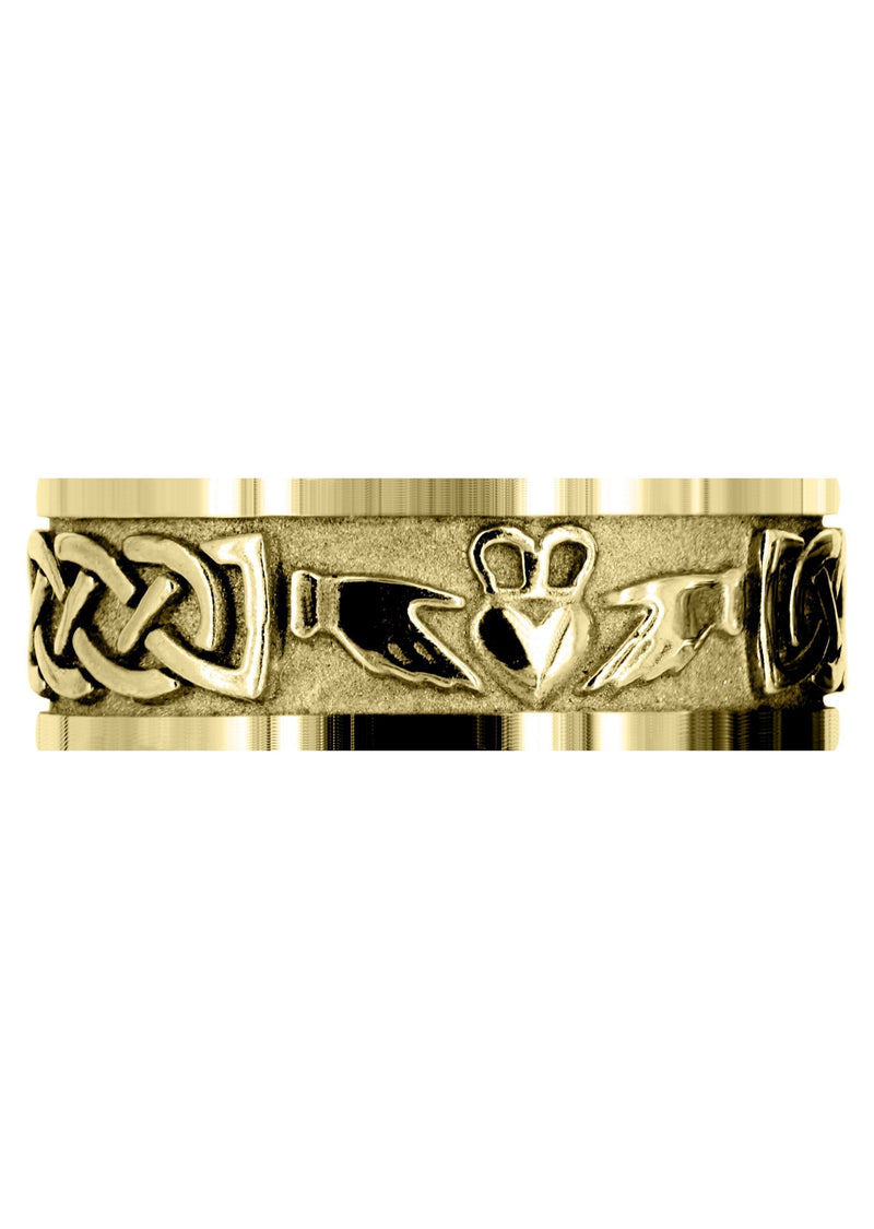 Yellow Gold Celtic Mens Wedding Band | Satin / High Polish Finish (Oscar)