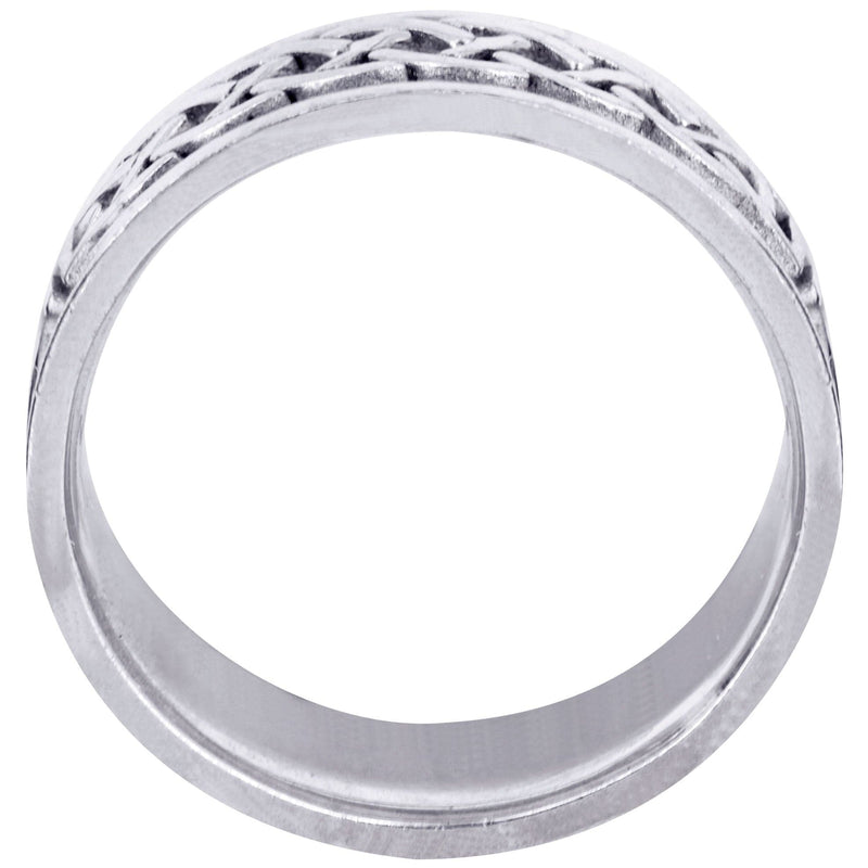 Celtic Mens Wedding Band | Satin / High Polish Finish (Oscar)