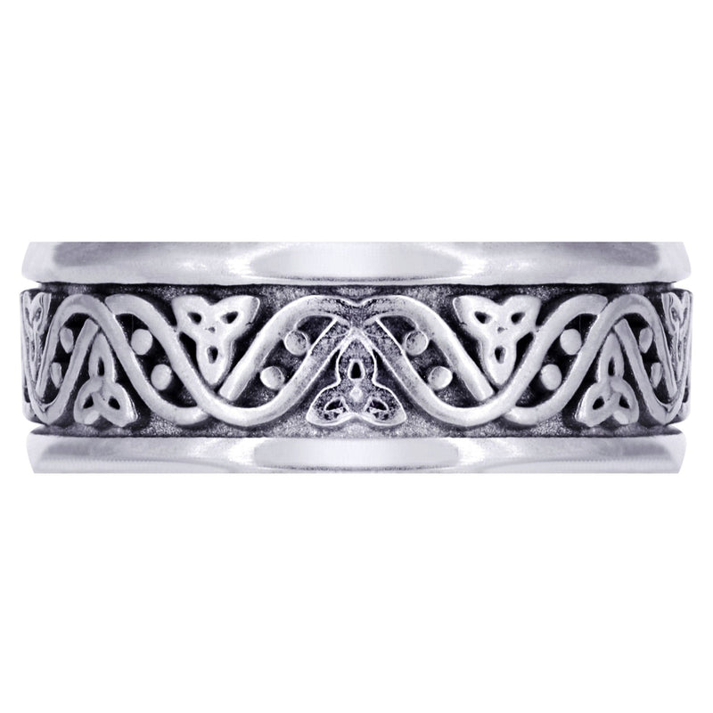 Celtic Mens Wedding Band | Sand Blast / High Polish Finish (Alejandro)