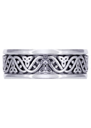 Celtic Mens Wedding Band | Sand Blast / High Polish Finish (Alejandro)