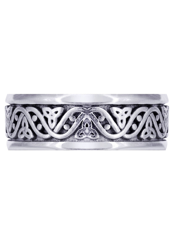 Celtic Mens Wedding Band | Sand Blast / High Polish Finish (Alejandro)