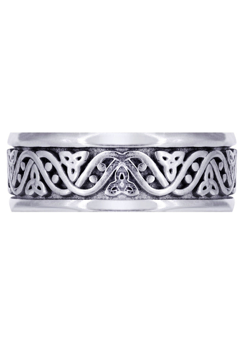 Celtic Mens Wedding Band | Sand Blast / High Polish Finish (Alejandro)
