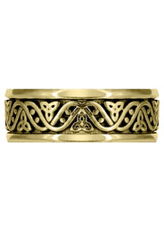 Yellow Gold Celtic Mens Wedding Band | Sand Blast / High Polish Finish (Alejandro)