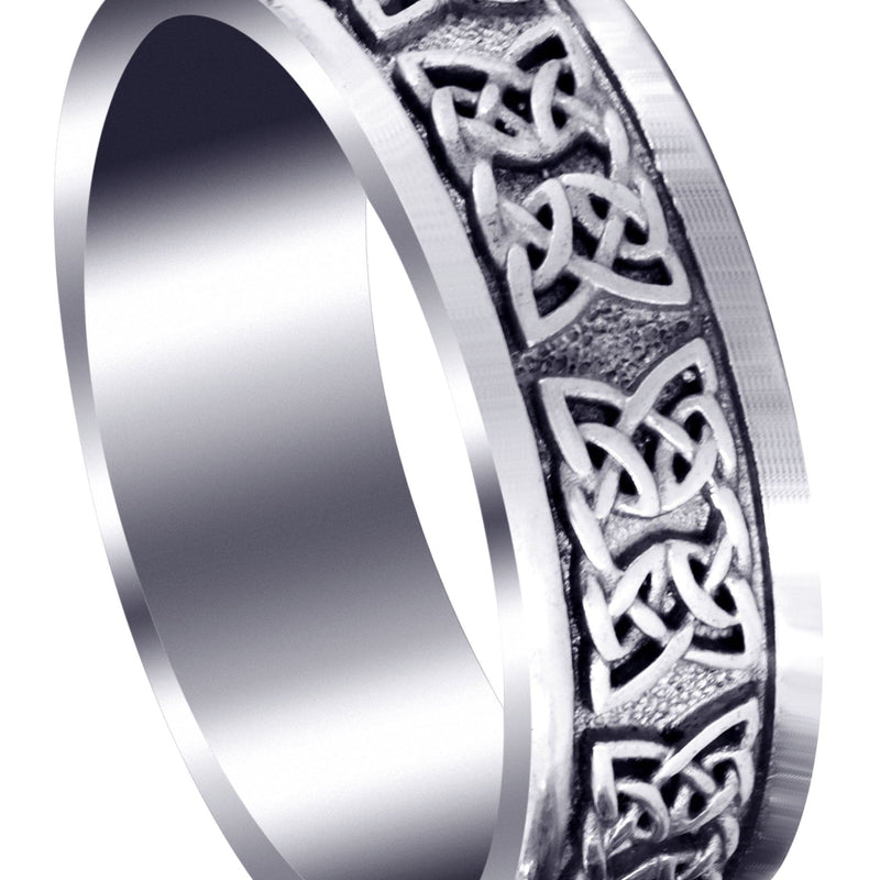 Celtic Mens Wedding Band | Sand Blast / High Polish Finish (Kaden)
