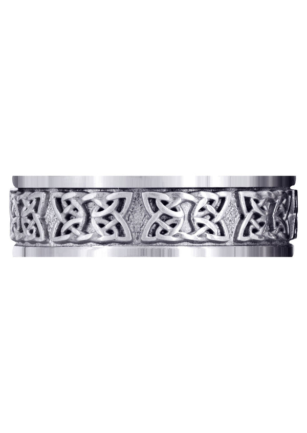 Celtic Mens Wedding Band | Sand Blast / High Polish Finish (Kaden)