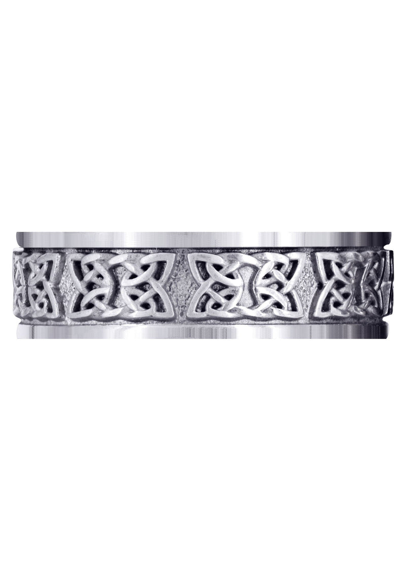 Celtic Mens Wedding Band | Sand Blast / High Polish Finish (Kaden)