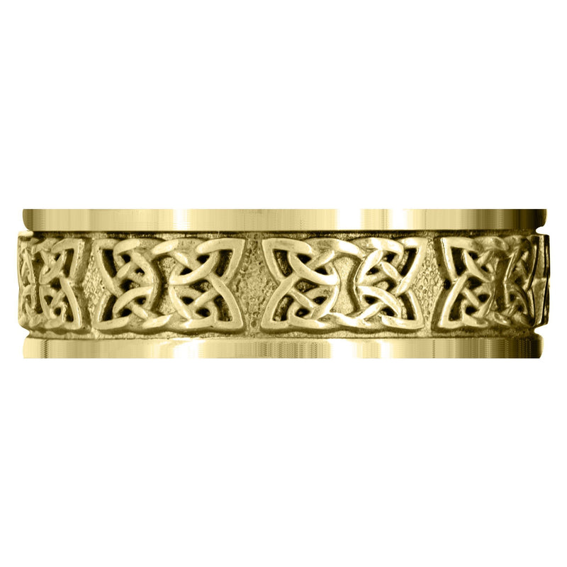 Yellow Gold Celtic Mens Wedding Band | Sand Blast / High Polish Finish (Kaden)