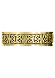 Yellow Gold Celtic Mens Wedding Band | Sand Blast / High Polish Finish (Kaden)