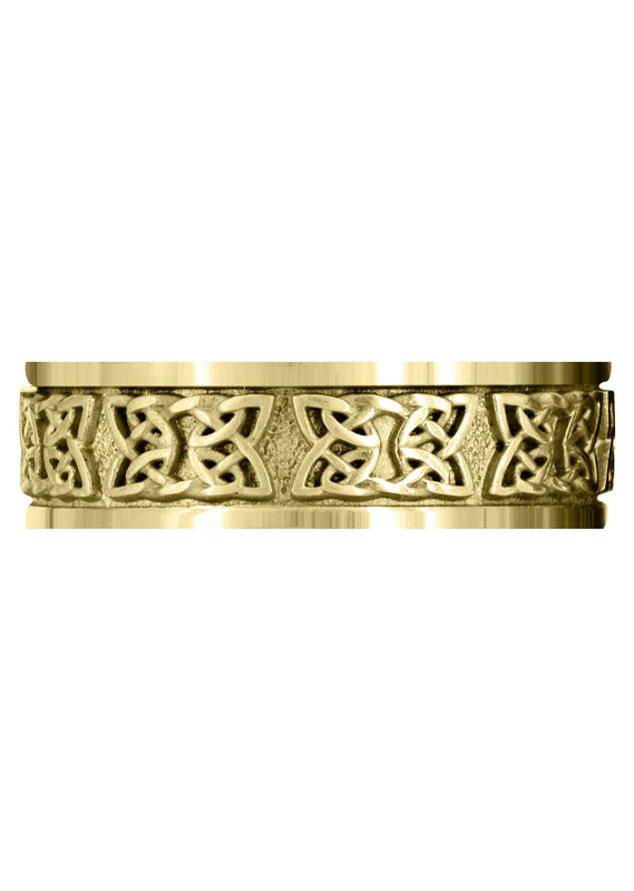 Yellow Gold Celtic Mens Wedding Band | Sand Blast / High Polish Finish (Kaden)