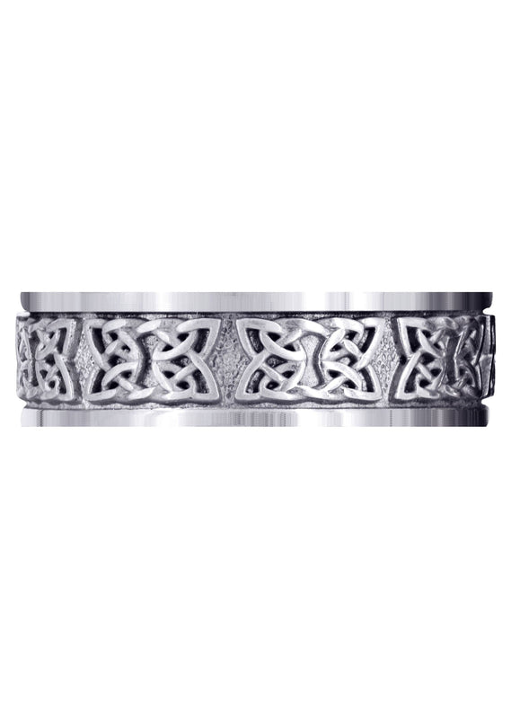 Celtic Mens Wedding Band | Sand Blast / High Polish Finish (Kaden)