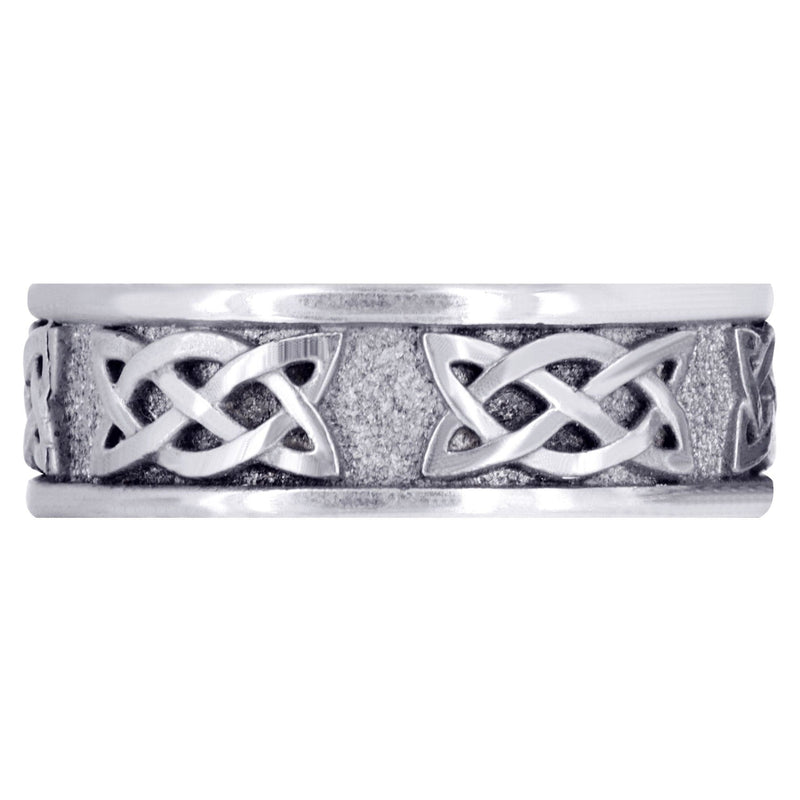 Celtic Mens Wedding Band | Sand Blast / High Polish Finish (Jesse)