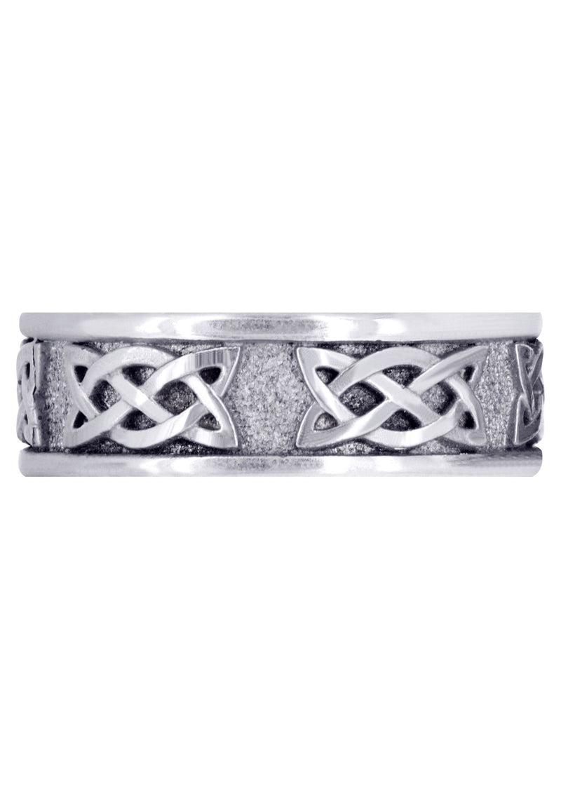 Celtic Mens Wedding Band | Sand Blast / High Polish Finish (Jesse)