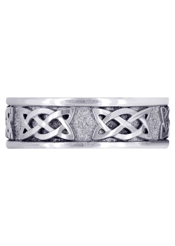 Celtic Mens Wedding Band | Sand Blast / High Polish Finish (Jesse)