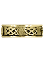 Yellow Gold Celtic Mens Wedding Band | Sand Blast / High Polish Finish (Jesse)