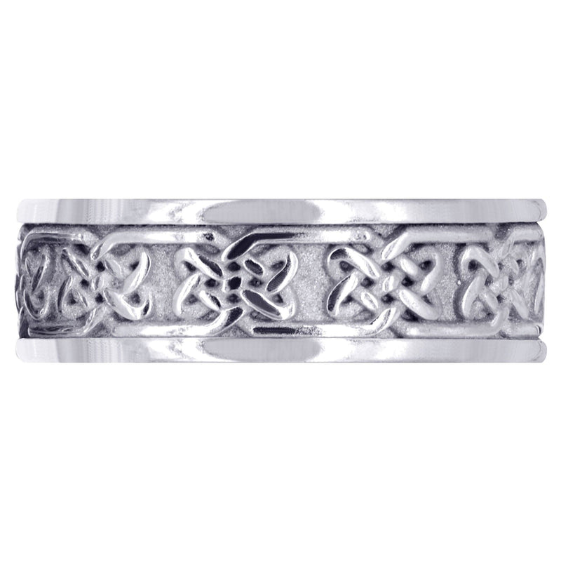 Celtic Mens Wedding Band | Sand Blast / High Polish Finish (Grant)