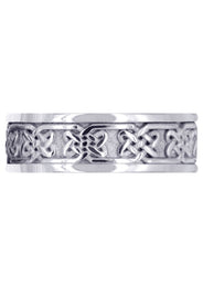 Celtic Mens Wedding Band | Sand Blast / High Polish Finish (Grant)