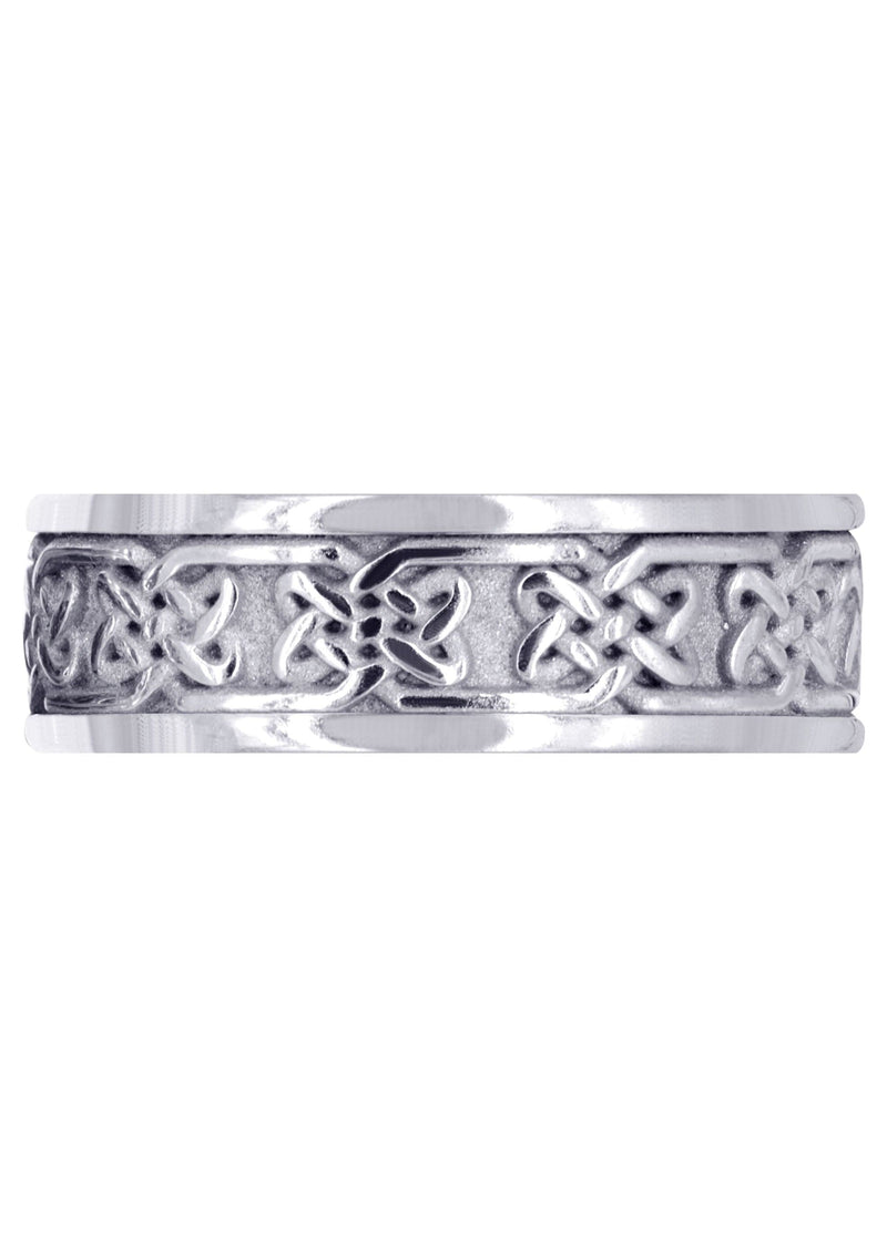 Celtic Mens Wedding Band | Sand Blast / High Polish Finish (Grant)
