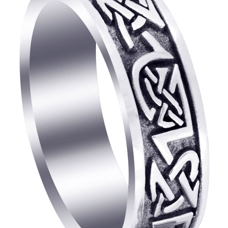 Celtic Mens Wedding Band | Sand Blast / High Polish Finish (Graham)