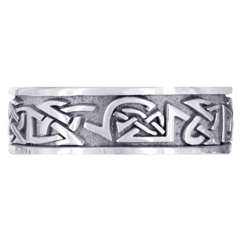 Celtic Mens Wedding Band | Sand Blast / High Polish Finish (Graham)