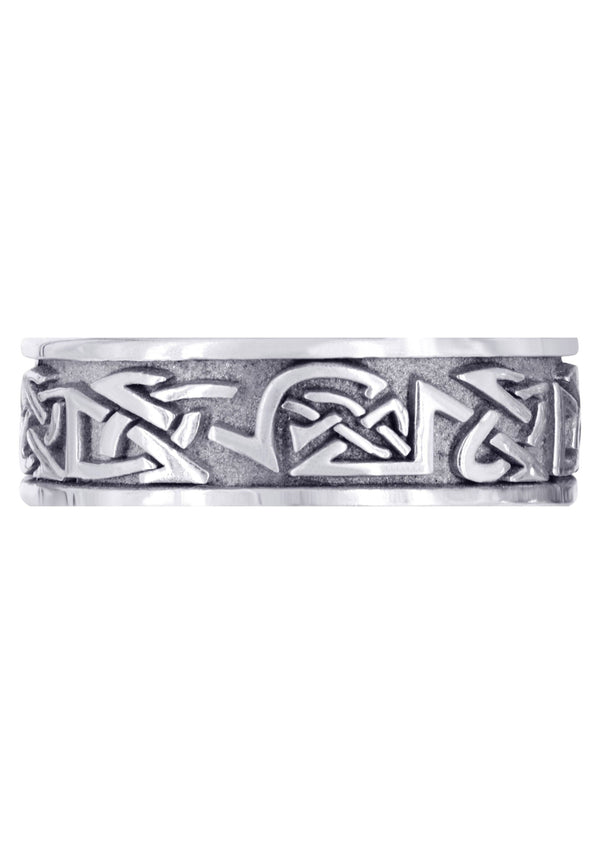 Celtic Mens Wedding Band | Sand Blast / High Polish Finish (Graham)