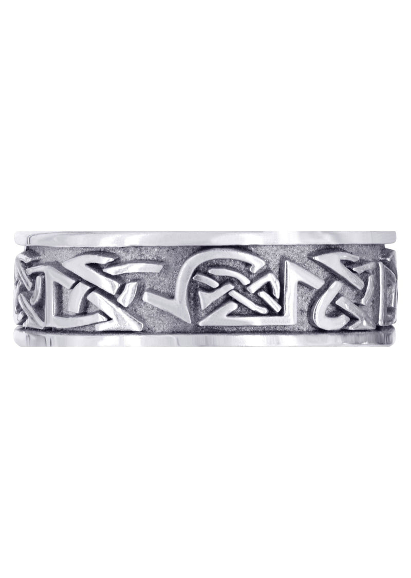Celtic Mens Wedding Band | Sand Blast / High Polish Finish (Graham)