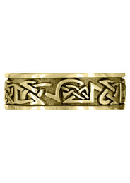 Yellow Gold Celtic Mens Wedding Band | Sand Blast / High Polish Finish (Graham)