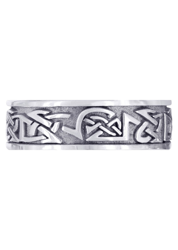 Celtic Mens Wedding Band | Sand Blast / High Polish Finish (Graham)