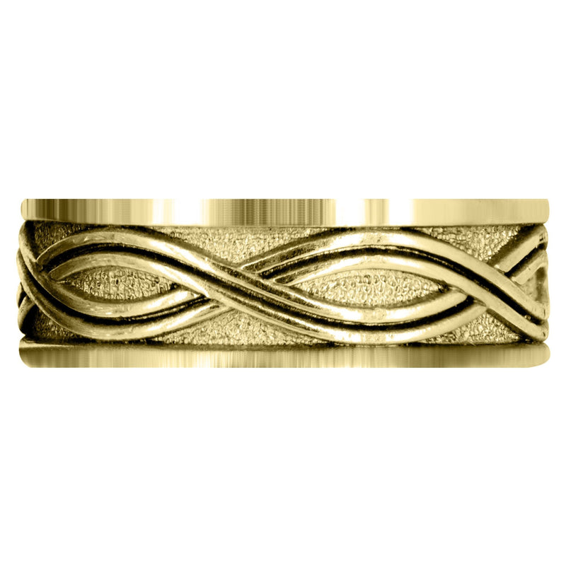 Yellow Gold Celtic Mens Wedding Band | High Polish Finish (Kyle)