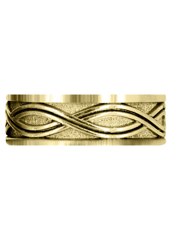 Yellow Gold Celtic Mens Wedding Band | High Polish Finish (Kyle)