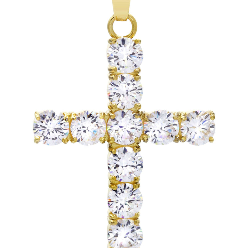 Mens Gold Plated Cross Pendant | 8 Grams