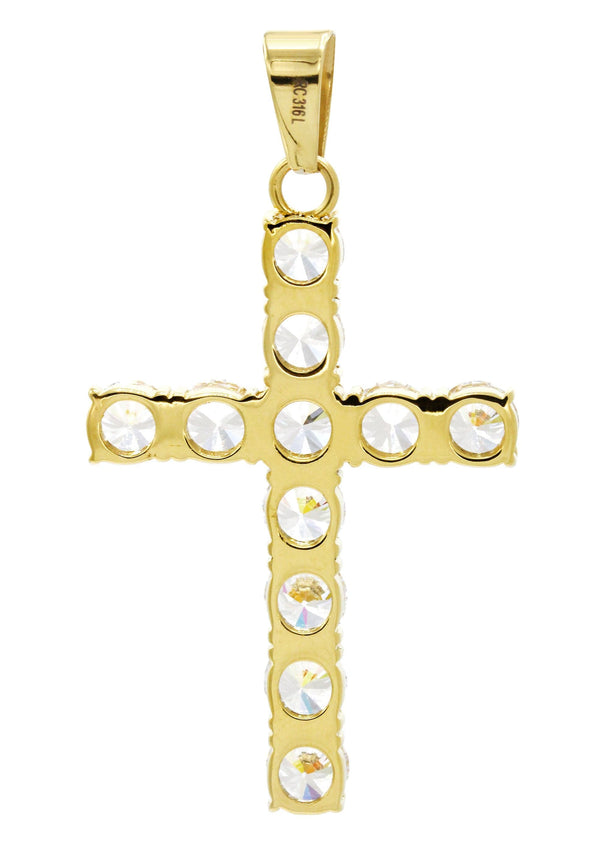 Mens Gold Plated Cross Pendant | 8 Grams