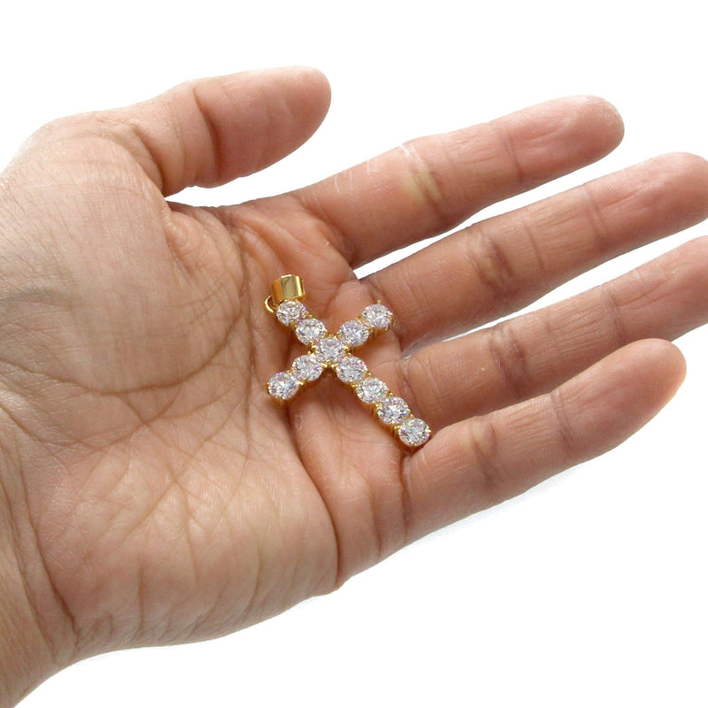 Mens Gold Plated Cross Pendant | 8 Grams