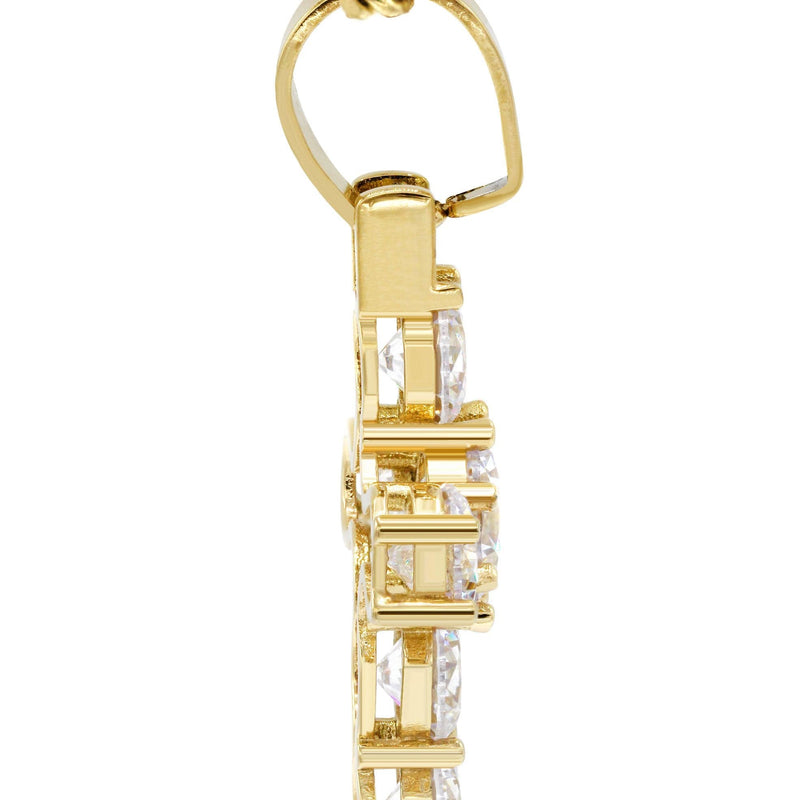 Mens Gold Plated Cuban Link Chain & Cross Pendant | Appx. 19.5 Grams