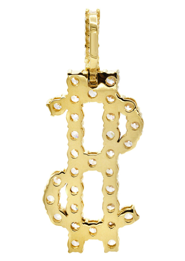 Mens Gold Plated Money Sign Pendant | 6.3 Grams